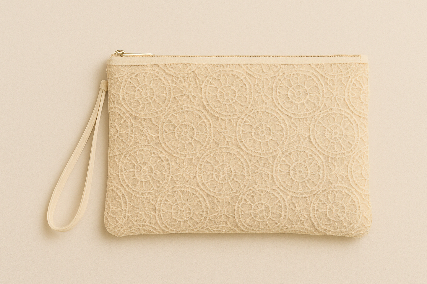 Krem Dantel Detaylı Clutch Çanta – Kallina El Portföyü