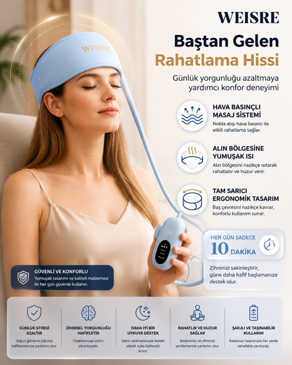 Weisre Şarjlı Kafa Masaj Aleti Şarjlı Titreşimli Saç Derisi Masaj Cihazı Stres Rahatlatıcı